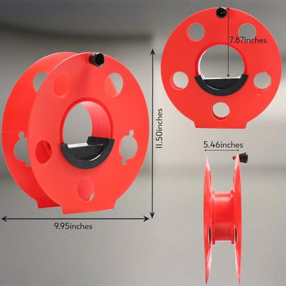 Homeon Wheels Heavy Duty Impact Resistant Plastic Extension Cord Storage Reel Durable & Safe, Lightweight & Portable, Ideal for Outdoor Projects & DIY Maintenance 100 Feet RED - style: Cord reel