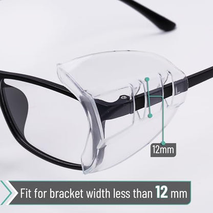 UNCO- Safety Side Shields for Glasses, 2/4/6/10/12/16/20/24/30/32 pcs, Safety Glasses Side Shields for Eyeglasses - style: 24 Pcs
