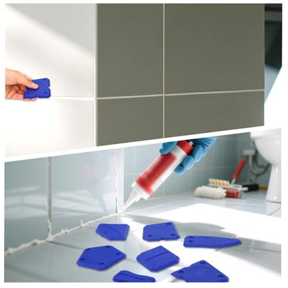 8pcs Silicone Caulking Tool, Professional Sealant Finishing Grout Tool with Multiple Shape Scraper & Caulk Remover for Kitchen Bathroom Floor Window & Sink