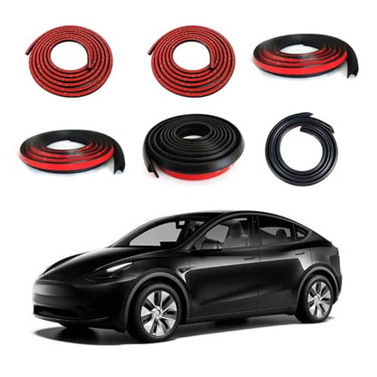 Car Weather Stripping for Tesla Model Y Car Door Rubber Seal Strip Self Adhesive Auto Soundproofing Weatherstrip for Front/Rear Trunk A-Pillar B-Pillar Front/Rear Door - style: For Tesla Model Y