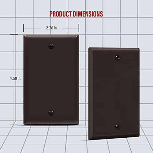 ENERLITES Blank Device Wall Plate, Gloss Finish, Standard Size 1-Gang 4.50" x 2.76", Polycarbonate Thermoplastic, 8801-BR, Brown - color: Brown, size: With Screws