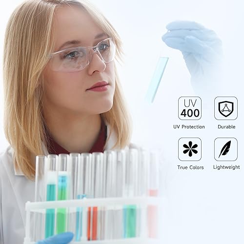 Salfboy Clear Safety Glasses Bulk of 100 ANSI Z87.1 Protective Eyewear Scratch-Resistant for Work, Lab, Construction - color: Colorful
