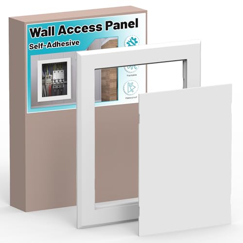 Self-Adhesive Access Panel, 4-7/8" x 7" Heavy-Duty ABS Plastic Wall Access Panel, Wall Hole Cover for Plumbing, Electrical Cables, Wiring, Easy to Install Wall Panels, White
