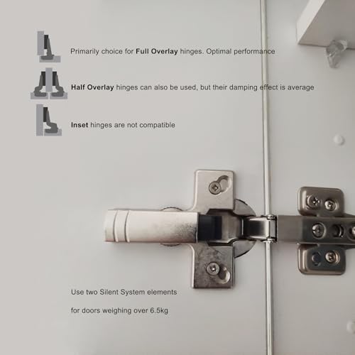 LIKERAINY Soft Close Dampers for Furniture Kitchen Cabinet Doors Cushion for Hinge Cup Soft Close Hinge Adapter Mechanism Pack of 2 Pieces