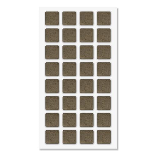 Furniture Felt Pads Brown 32 Pcs 1 inch Square Strong Self Adhesive Protectors for Hardwood Floors Laminate Flooring Furniture Feet Chair Legs Table Cabinet Couch Non Scratch Peel Stick Pad Set - size: 32 pcs. 1 in, Brown, Square