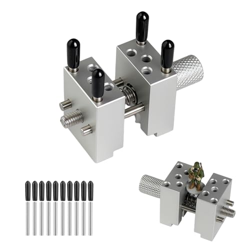 Aluminum Alloy Precision Mini Vise,Multi-function Clamp with 10 Stainless Steels Rods for Miniature Soldier Fixed Parts Model Tool - style: Basic Version