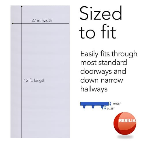 RESILIA Low-Pile Carpet Runner - Non Slip Carpet & Rug Protection, Washable Clear Vinyl Floor Runners, 27 Inches Wide x 12 Feet Long, Made in The USA - size: 2'3" x 12' (Rectangular)