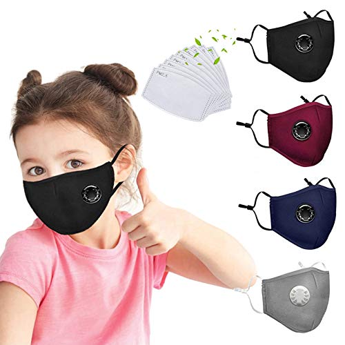 FatCat Wall Graphics 4 Pcs Fashion Reusable Face_Masks,8pcs Activatrbon Filters Comfortable,Washable Breathable Adjustable Face Cotton Fabric For Kids,Outdoor Indoor