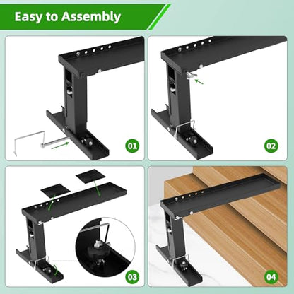 Ladder Leveler Heavy-Duty Stabilizer & Leveler, Adjustable Height/Length for Extension Ladders, Non-Slip Feet(Silver)