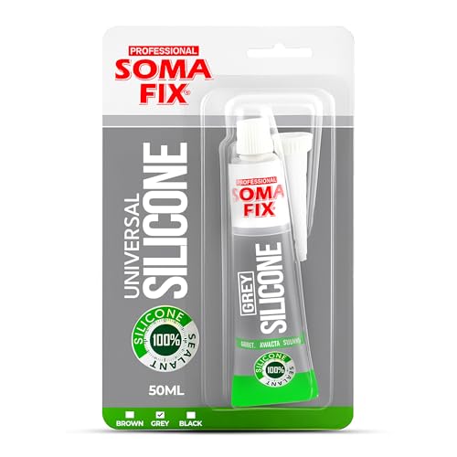 Gray Silicone Caulk - Easy Squeeze Caulking Tube, Silicone Sealant for Wood, Kitchen, Bathroom, Sink, Windows - Multi Purpose & Waterproof - 1.7 fl. oz (Gray) - color: Gray