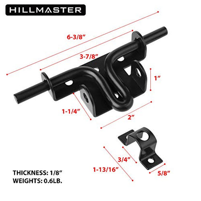 Slide Bolt Gate Latch for Wooden Fence Outdoor Gate Latch Lock with Padlock Hole, Heavy Duty Sliding Fence Door Lock, Black Barrel Bolt Latches for Wood Vinyl Fence,Gate Hardware for Barn Shed,3 Pack - size: 3 Pack