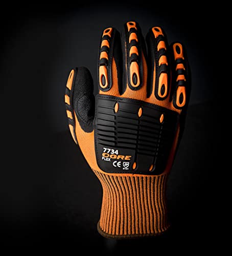 Cordova 7734 OGRE-Flex 13-Gauge Gloves,Hi-Vis Orange Polyester Shell,TPR Protectors,Nitrile Coating, Reinforced Thumb Crotch - size: Large (Pack of 1), style: 1-pack