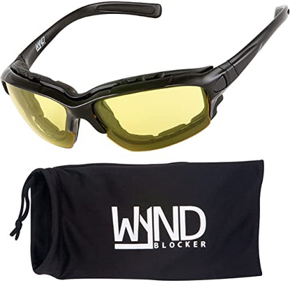 Motorcycle Riding Glasses Extreme Sports Wrap Sunglasses - color: Black | Yellow Night Driving