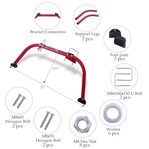 Ladder Stabilizer, Roof Ladder Standoff, Extention Ladder Accessory for Roof Gutter and Wall, Heavy Duty Wing Span with Non-Slip Rubber Pad, Orange