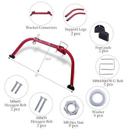 Ladder Stabilizer, Roof Ladder Standoff, Extention Ladder Accessory for Roof Gutter and Wall, Heavy Duty Wing Span with Non-Slip Rubber Pad, Orange