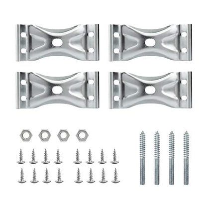 POWERTEC Kerf Mount Corner Bracket 4PK w/Mounting Hardware, Corner Braces for Coffee Table/Desk Legs/Dining Table/Bench Legs (71427) - size: 2" x 4-1/2", style: Kerf Corner Brackets Combo, 4PK