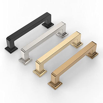9BUILD 6 Pack 3 3/4 Inch Black Matte Cabinets Pulls - Drawer Pulls for Cabinets and Cupboards - color: Matte Black, size: 3.75"/96MM Hole Center, style: 6 Pack