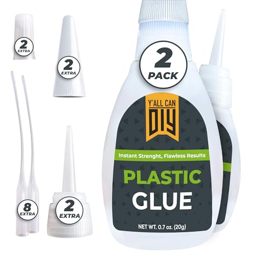 Plastic Glue for Models, Miniatures, Legos, PLA & 3D Printing Repair – Fast Setting Heavy Duty Strong Super Glue for Plastic 20g (2 Pack) - size: 2 Pack