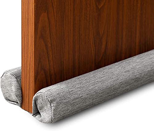 Twin Door Darft Stopper Weather Stripping Bottom of Door Seal Dust and Noise Blocker Gap 1.5 Inch Door Sweep Guard Insulation Adjustable 32-36 Inch (Pewter) - color: Pewter (1 Pack), size: 36"