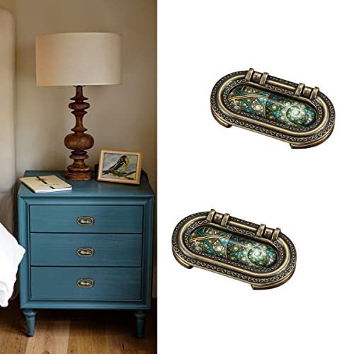 2-1/2" Zinc Alloy Cabinet Pulls Furniture Knobs Starry Pattern Cupboard Handle Drawer Pulls Solid Metal Kitchen Hardware Handles for Cabinet Drawer Wardrobe (2pcs/Set) - color: Starry, size: 2-1/2 Inch