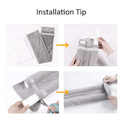 VISEMAN 36 Inch Under Door Stopper-Door Noise Blocker, Double Sided Door Stopper, Machine-Washable - color: Gray