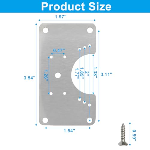 Zorfeter 6 Pcs 3.54 x 1.97 Inch Cabinet Hinge Repair Plate, Small Metal Hinge Repair Board Stainless Steel Cabinet Hinges, Fixing Brackets for Kitchen Cupboard Door Locker Cabinet Door - size: Small