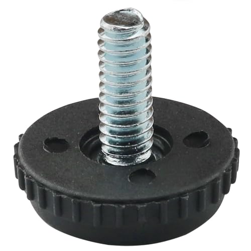 CHENJIN 20pcs Adjustable Feet 1/4 Rubber Head Screws Threaded Leveler for Table Chairs Cabinet Legs