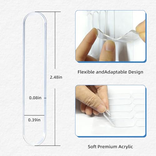 50 PCS Door Silencer Long Strip - Self-Adhesive High Transparent Rubber Cabinet Door Bumper for Slamming Pads, Anti-Collision Quiet Closure for Home, Office & Cabinets