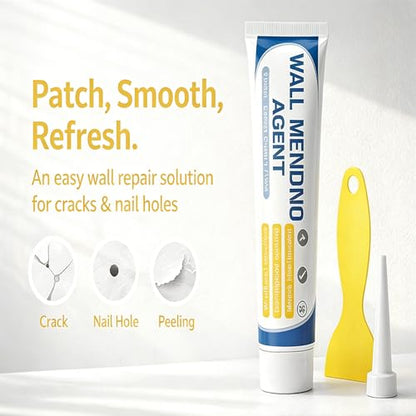 Drywall Repair Kit with Scraper & Nozzle Extender, 2026 New Wall Mending Agent, Multi Functional Wall Filler Putty Spackle Paste for Filling Wall Holes, Cracks, Nail Holes, Dents (2 PCS) - color: 2 PCS