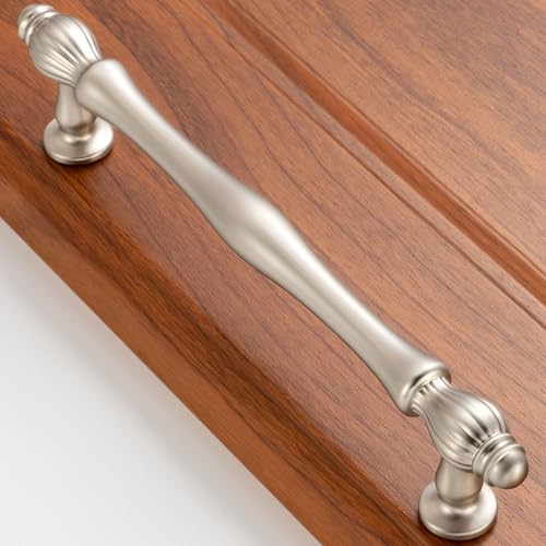10 Pack 5 Inch Brushed Nickel Cabinet Pulls Satin Nickel Cabinet Handles Nickel Hardware for Kitchen Cabinets 2510 Drawer Dresser Cupboard Bedroom Bathroom - color: Brushed Nickel, size: 5 In Hole Distance