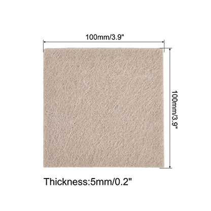 uxcell Felt Furniture Pads Self Adhesive Square Furniture Felt Pads, Anti Scratch Floor Protectors for Furniture Legs Hardwood Floor 3.9 Inch x 3.9 Inch Beige 16pcs - size: 3.9 Inch x 3.9 Inch