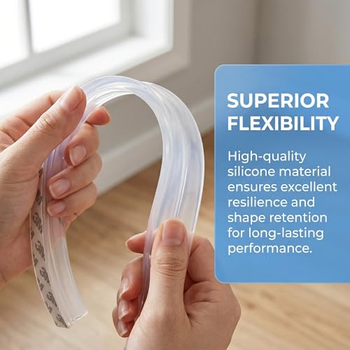 Weather Stripping,33Ft, Door Seal, 45mm Wide, Transparent Soundproof Window Seal, Insulation Windproof Stopper for Gaps