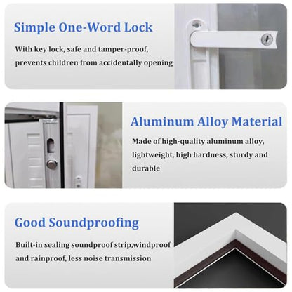 Access Panel for Drywall with Door Handle Aluminum Alloy Wall Concealment Access Box Wall Hole Cover Plate for Plumbing Electrical Cables, Easy Install (White, 16x24in)