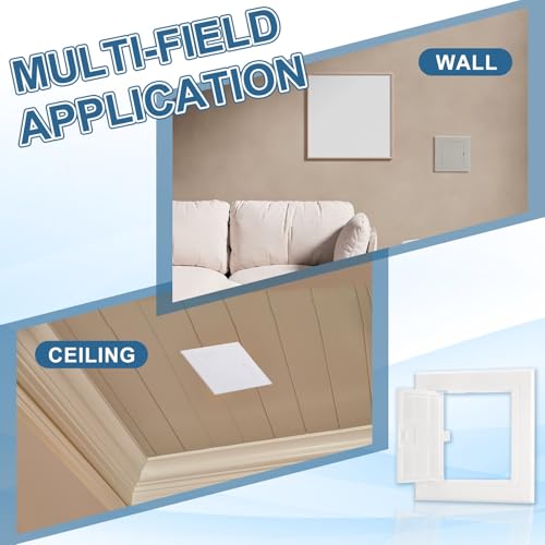 PATIKIL Access Panel for Drywall 5x5 Inch, 2 Set ABS Plastic Wall Hole Cover Access Door with Double-Sided Tape for Wall Ceiling Electrical, White