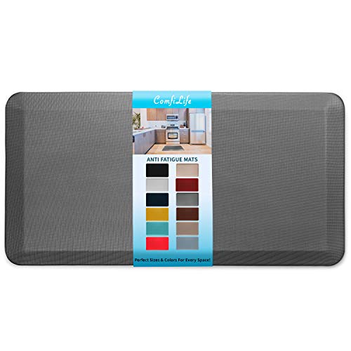 ComfiLife Anti Fatigue Floor Mat – 3/4 Inch Thick Kitchen Mats for Floor, Standing Desk Mat, Kitchen Rug – Comfort at Home, Office – Durable – Stain Resistant – Non-Slip Bottom (20" x 39", Charcoal) - color: Charcoal, size: 20" x 39"