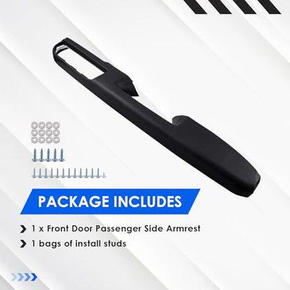 80994 Passenger Side Armrest Repair Kit with Door Handle Above Armrest (Right Side) 27inch Compatible with Chevrolet Chevy GMC Sierra Silverado Tahoe Suburban 2010-2014 Black - color: Black, size: Passenger Side
