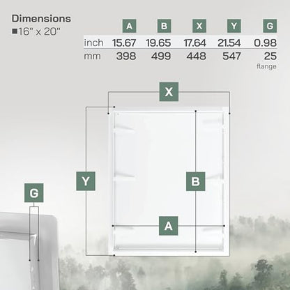 Vent Systems Access Panel for Drywall 16 x 20 Inch - Wall Hole Cover Plate - Metal Access Door with Handle - Plumbing Access Panel for Drywall - Service Shaft Crawl Space Door - Wall Access Panel - size: 16" x 20"
