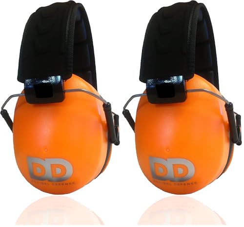 DECIBEL DEFENSE Professional Safety Ear Muffs 37dB NRR - The HIGHEST Rated & MOST COMFORTABLE Ear Protection For Shooting & Industrial Use - THE BEST HEARING PROTECTION GUARANTEED (Pack of 2) - color: Orange, size: Regular (Pack of 2)