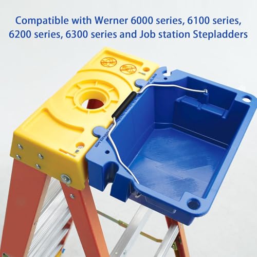 folosem AC52-UB Ladder Accessories Lock-in Job Bucket for Werner 6000 series, 6100 series, 6200 series, 6300 series,Blue