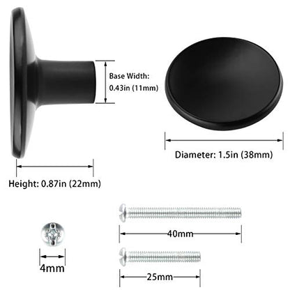 goldenwarm 10 Pack Black Cabinet Knobs Kitchen Hardware Round Drawer Knob for Cabinets Handles Closet Door Pulls Zinc Alloy - color: Black