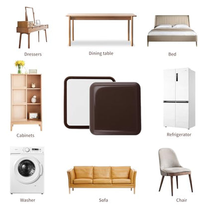 8 PCS Self-Stick Furniture Sliders Brown Square Self-Adhesive Carpet Sliders Furniture Moving Pads Furniture Mover Glides