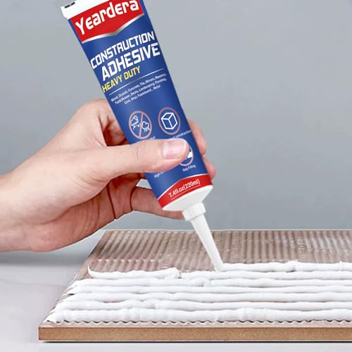 Yeardera Heavy Duty Construction Adhesive, 7.4 Ounce Cement Glue Squeeze Tube, Versatile Construction Glue for Tile, Floor, Stone, Wood, Wall & More, Pack of 1 (CZJS-001)