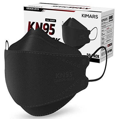 KN95 Face Masks 50 Pack, Breathable Comfortable and Disposable KN95 Mask, Black - color: Adult Black
