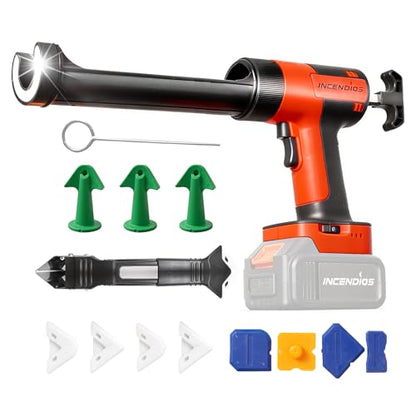 Cordless Caulking Gun Compatible with Makita 18V 21V Battery, 800KG Thrust Electric Caulk Gun (Tool Only), 10oz 6-Speed Power Caulk Gun with 13Pcs Caulking Tools, Auto-Retract Anti-Drip for DIY - style: Caulking Gun,No Battery
