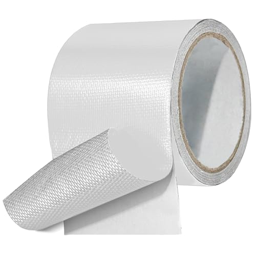 Tikfoam Waterproof Repair Tape for Fabric, Awning, RV Roof, Underbelly, Tarp, Tent, Sail and Boat Cover Outdoor Repair Patch, Heavy Duty, UVproof, Multipurpose White - color: White, size: 3 inch x 25FT