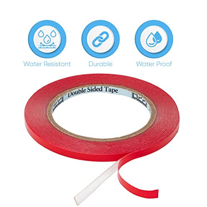 HPP Double Sided Tape Clear, Heavy Duty Tape, Strong and Permanent for Outdoor and Indoor, (0.25 x 16ft) - size: 0.25 x 16ft