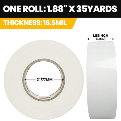 TAPEBEAR 16.5mil Thick White Duct Tape Heavy Duty 1.88" x 105FT, Strong Tough Utility Ducting Tape Waterproof, No Residue, Flexible, Hand Tear Binding Tape for Bundle, Patch, Protect & Repair - color: White
