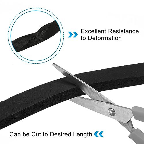 PATIKIL Foam Weather Stripping for Doors, 2 Rolls 3/4" W x 3/8" T Foam Seal Tape Adhesive Insulation Strip for Door Window Air Conditioning, Black(13 Ft Total Length in 2 Rolls) - size: 3/4" W x 3/8" T