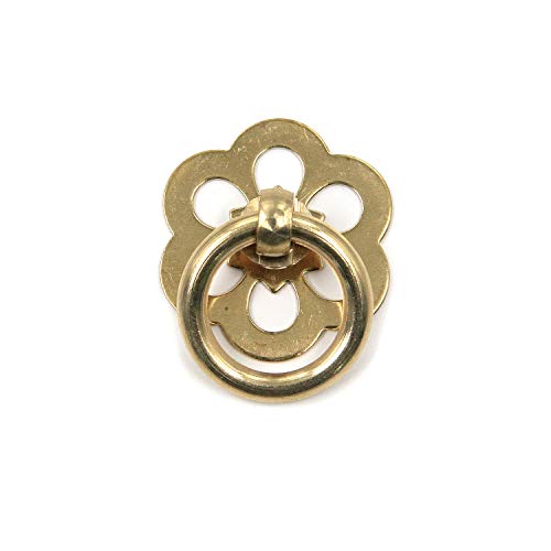 Geesatis 6 Pack Brass Ring Pulls Cabinet Drawer Pull Handle,1.25" Ring Drawer Handles-Classic Dresser Knobs with Screws - Heavy Duty Hardware for Furniture Restoration (1.25" x 1") - style: B