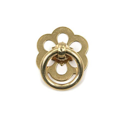 Geesatis 6 Pack Brass Ring Pulls Cabinet Drawer Pull Handle,1.25" Ring Drawer Handles-Classic Dresser Knobs with Screws - Heavy Duty Hardware for Furniture Restoration (1.25" x 1") - style: B